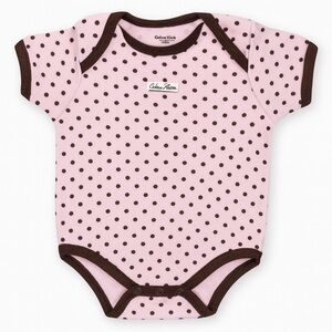 Calvin Klein Polka Dot Bodysuit With Brown Trim